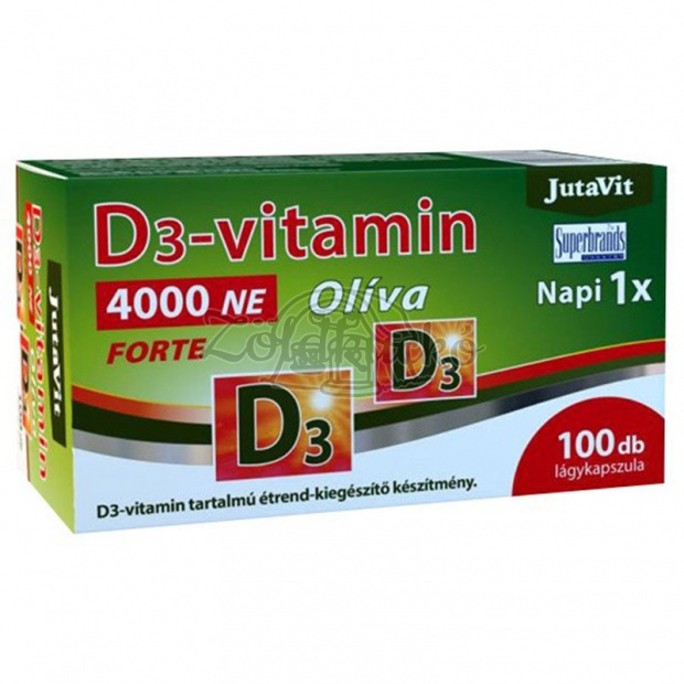 JutaVit Olíva D3 vitamin 4000NE Forte lágyzselatin kapszula 100db