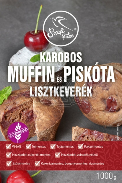 Szafi Free Karobos muffin és piskóta lisztkeverék 1000 g (gluténmentes, tejmentes, tojásmentes, maglisztmentes, zsírszegény, vegán)